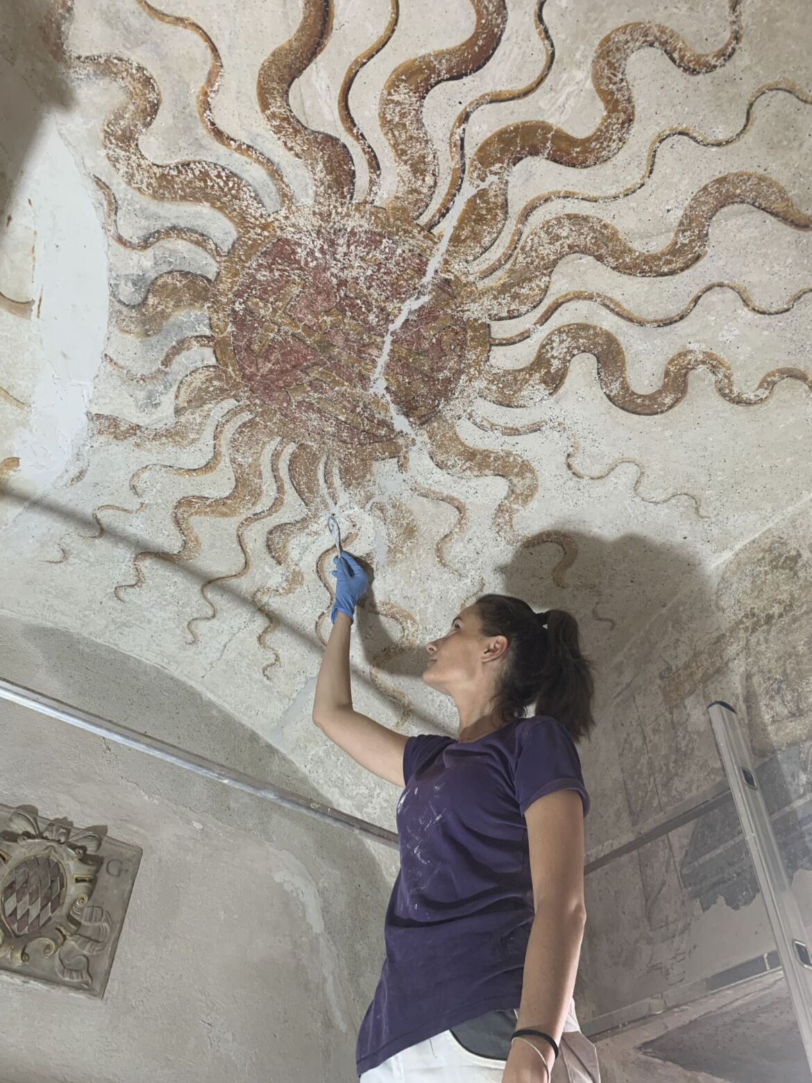 Restauri degli affreschi nell’ingresso della Cappella Grimaldi